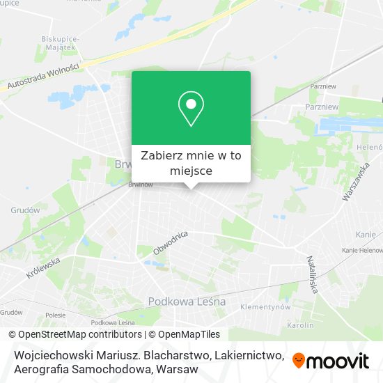 Mapa Wojciechowski Mariusz. Blacharstwo, Lakiernictwo, Aerografia Samochodowa