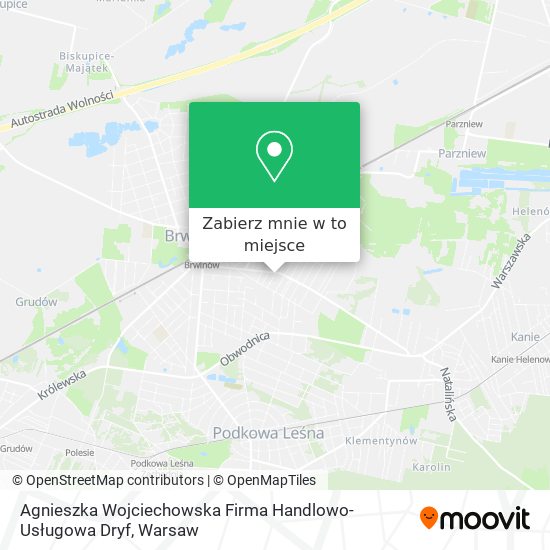 Mapa Agnieszka Wojciechowska Firma Handlowo-Usługowa Dryf