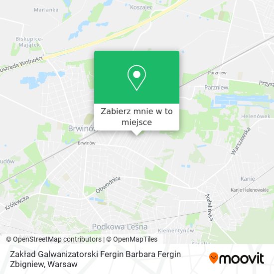 Mapa Zakład Galwanizatorski Fergin Barbara Fergin Zbigniew