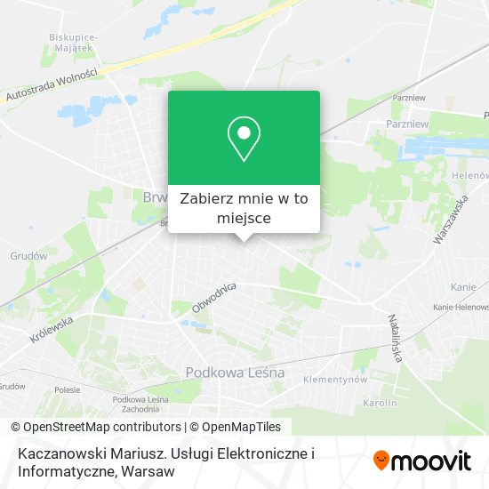 Mapa Kaczanowski Mariusz. Usługi Elektroniczne i Informatyczne