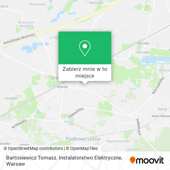 Mapa Bartosiewicz Tomasz. Instalatorstwo Elektryczne