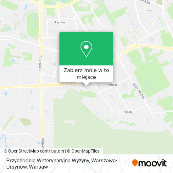 Mapa Przychodnia Weterynaryjna Wyżyny, Warszawa-Ursynów