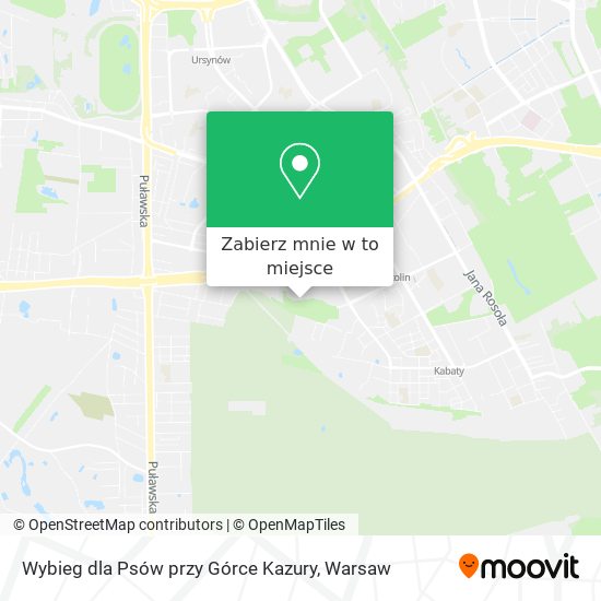 Mapa Wybieg dla Psów przy Górce Kazury