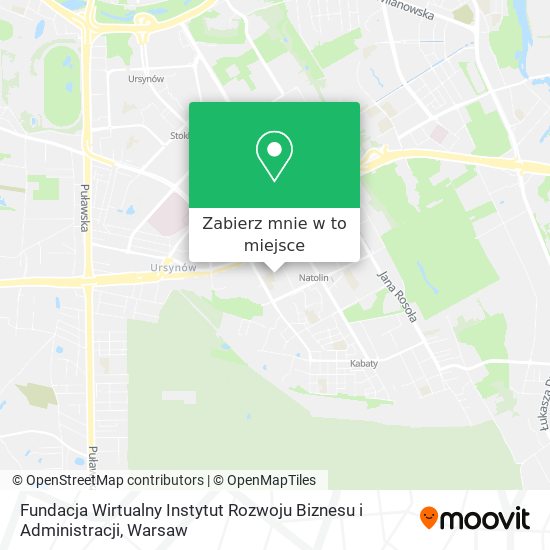 Mapa Fundacja Wirtualny Instytut Rozwoju Biznesu i Administracji