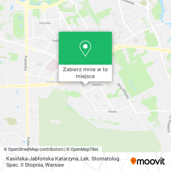 Mapa Kasińska-Jabłońska Katarzyna, Lek. Stomatolog. Spec. II Stopnia