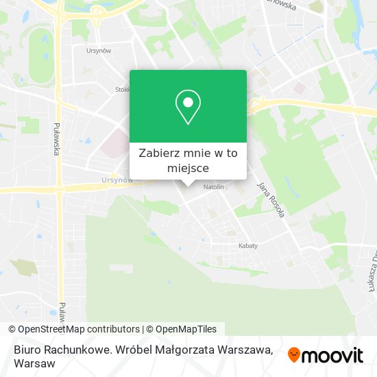 Mapa Biuro Rachunkowe. Wróbel Małgorzata Warszawa