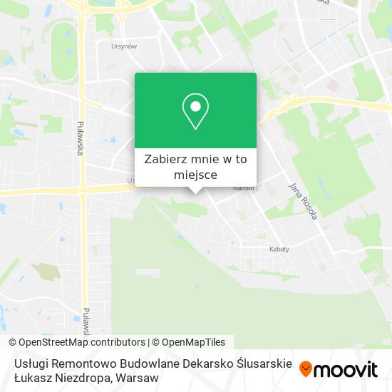 Mapa Usługi Remontowo Budowlane Dekarsko Ślusarskie Łukasz Niezdropa