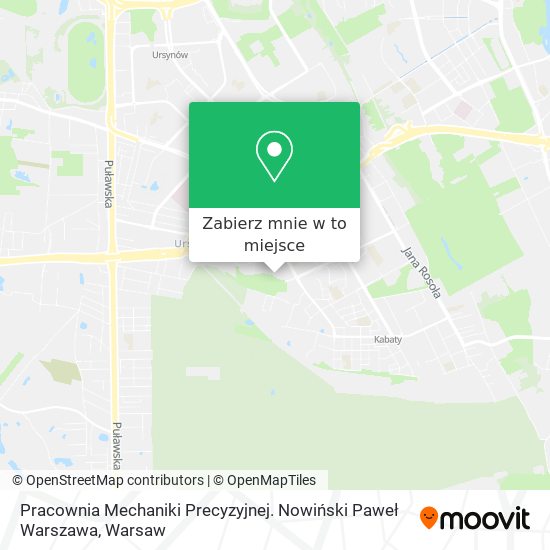 Mapa Pracownia Mechaniki Precyzyjnej. Nowiński Paweł Warszawa