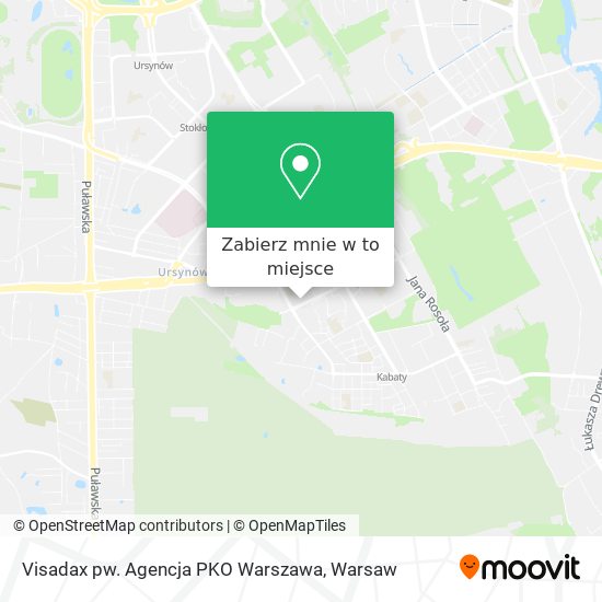 Mapa Visadax pw. Agencja PKO Warszawa