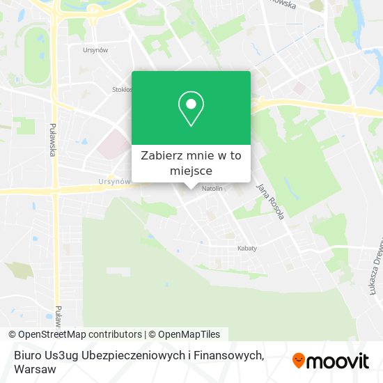 Mapa Biuro Us3ug Ubezpieczeniowych i Finansowych