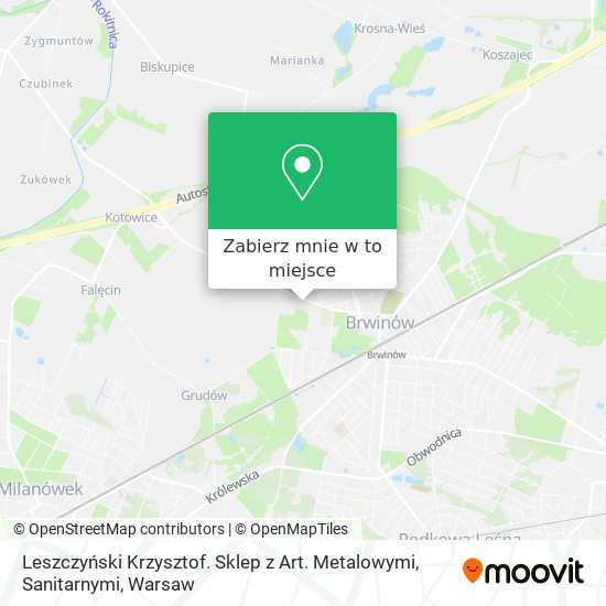 Mapa Leszczyński Krzysztof. Sklep z Art. Metalowymi, Sanitarnymi