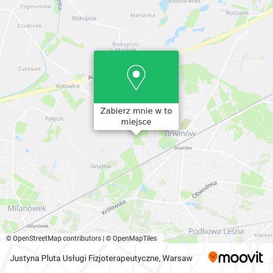 Mapa Justyna Pluta Usługi Fizjoterapeutyczne