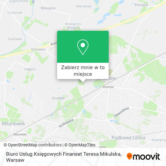 Mapa Biuro Usług Księgowych Finanset Teresa Mikulska