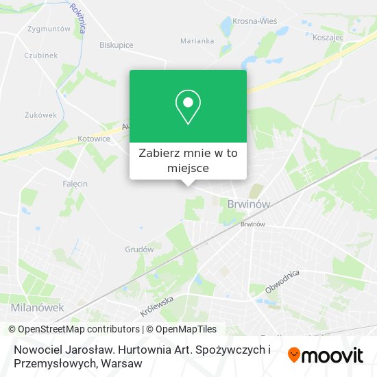 Mapa Nowociel Jarosław. Hurtownia Art. Spożywczych i Przemysłowych