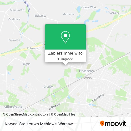 Mapa Koryna. Stolarstwo Meblowe