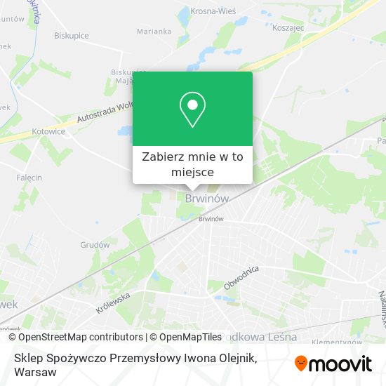 Mapa Sklep Spożywczo Przemysłowy Iwona Olejnik