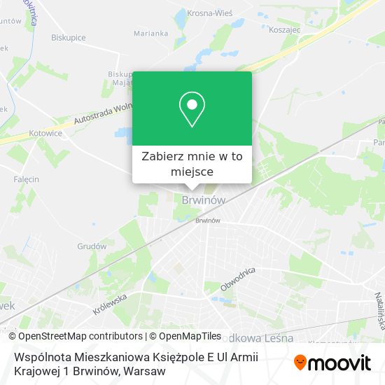 Mapa Wspólnota Mieszkaniowa Księżpole E Ul Armii Krajowej 1 Brwinów