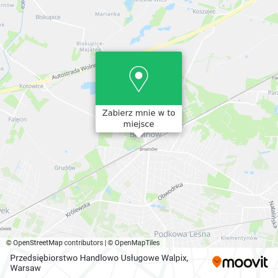 Mapa Przedsiębiorstwo Handlowo Usługowe Walpix