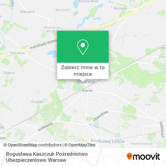 Mapa Bogusława Kaszczuk Pośrednictwo Ubezpieczeniowe