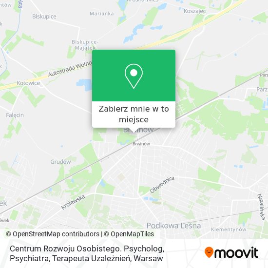 Mapa Centrum Rozwoju Osobistego. Psycholog, Psychiatra, Terapeuta Uzależnień