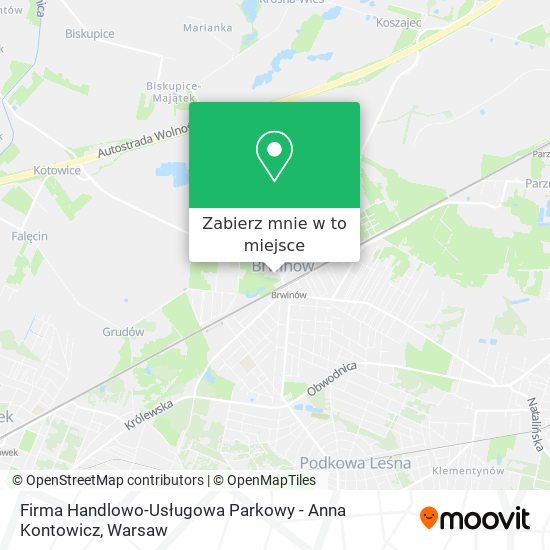 Mapa Firma Handlowo-Usługowa Parkowy - Anna Kontowicz