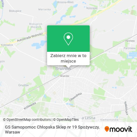 Mapa GS Samopomoc Chłopska Sklep nr 19 Spożywczy