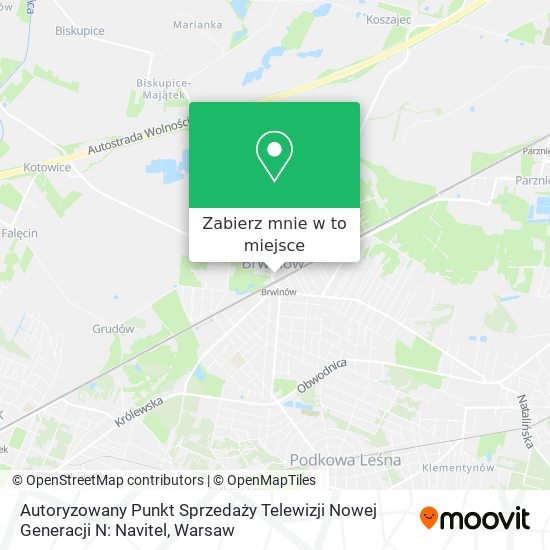 Mapa Autoryzowany Punkt Sprzedaży Telewizji Nowej Generacji N: Navitel