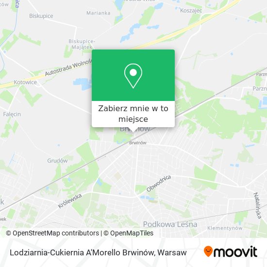 Mapa Lodziarnia-Cukiernia A'Morello Brwinów