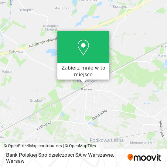 Mapa Bank Polskiej Spoldzielczosci SA w Warszawie