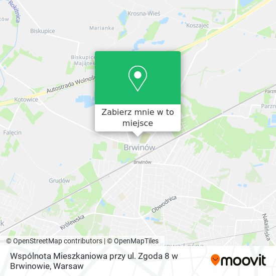 Mapa Wspólnota Mieszkaniowa przy ul. Zgoda 8 w Brwinowie