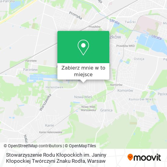 Mapa Stowarzyszenie Rodu Kłopockich im. Janiny Kłopockiej Twórczyni Znaku Rodła