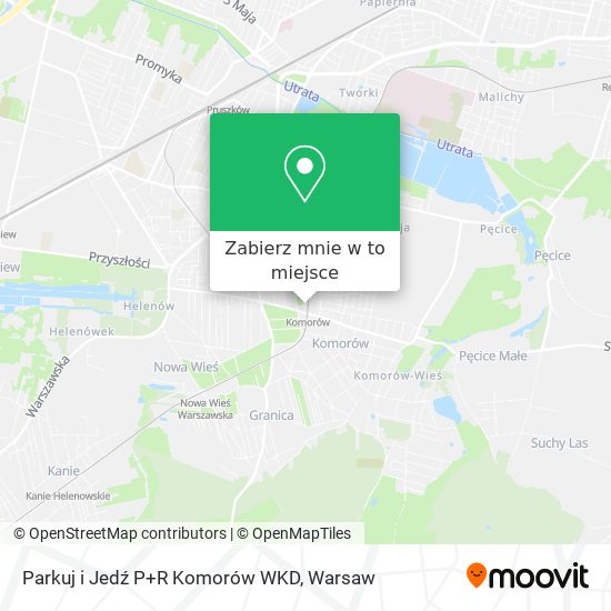 Mapa Parkuj i Jedź P+R Komorów WKD