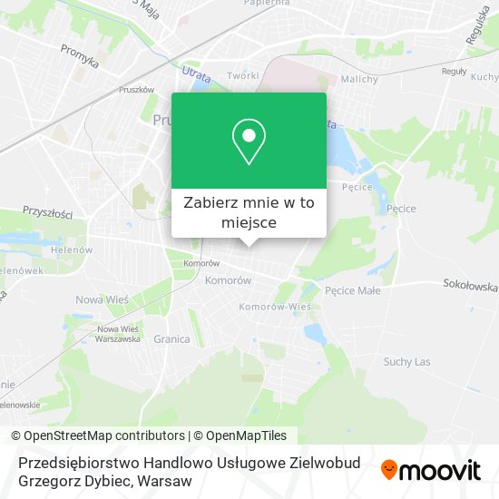 Mapa Przedsiębiorstwo Handlowo Usługowe Zielwobud Grzegorz Dybiec