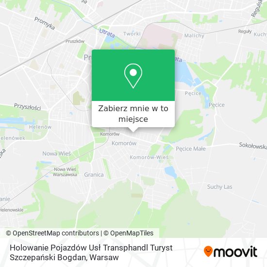 Mapa Holowanie Pojazdów Usł Transphandl Turyst Szczepański Bogdan