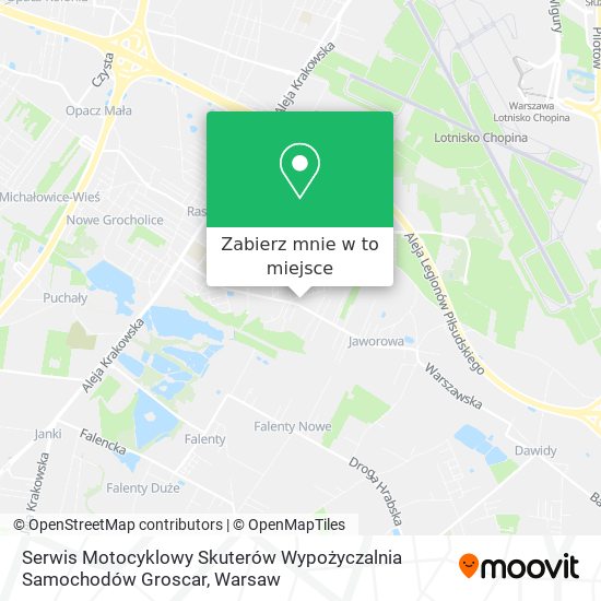 Mapa Serwis Motocyklowy Skuterów Wypożyczalnia Samochodów Groscar