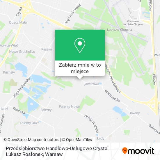 Mapa Przedsiębiorstwo Handlowo-Usługowe Crystal Łukasz Rosłonek