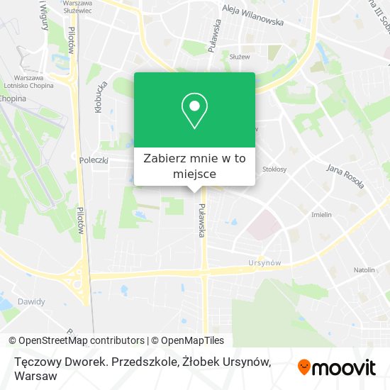 Mapa Tęczowy Dworek. Przedszkole, Żłobek Ursynów