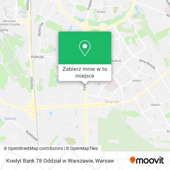 Mapa Kredyt Bank 78 Oddział w Warszawie