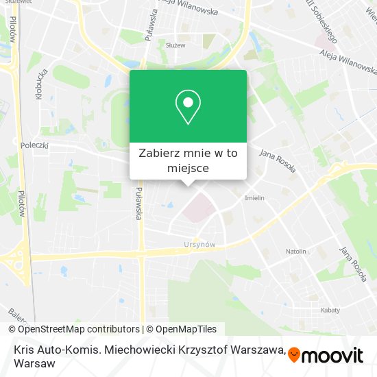 Mapa Kris Auto-Komis. Miechowiecki Krzysztof Warszawa