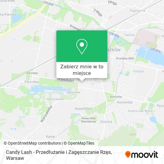 Mapa Candy Lash - Przedłużanie i Zagęszczanie Rzęs