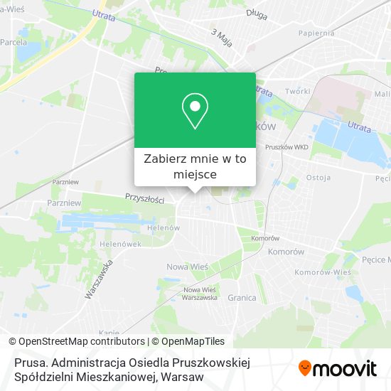 Mapa Prusa. Administracja Osiedla Pruszkowskiej Spółdzielni Mieszkaniowej