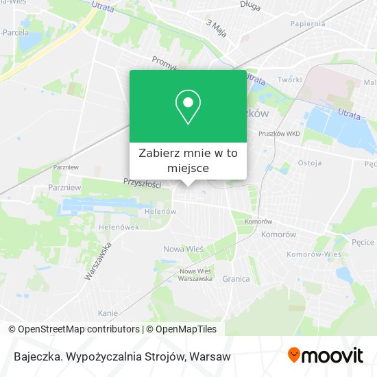 Mapa Bajeczka. Wypożyczalnia Strojów