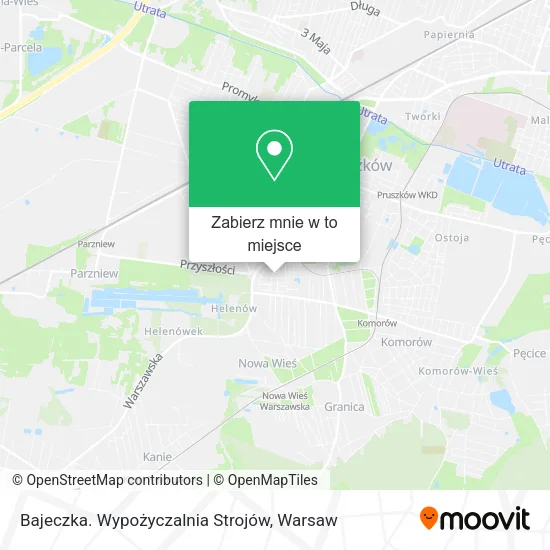 Mapa Bajeczka. Wypożyczalnia Strojów