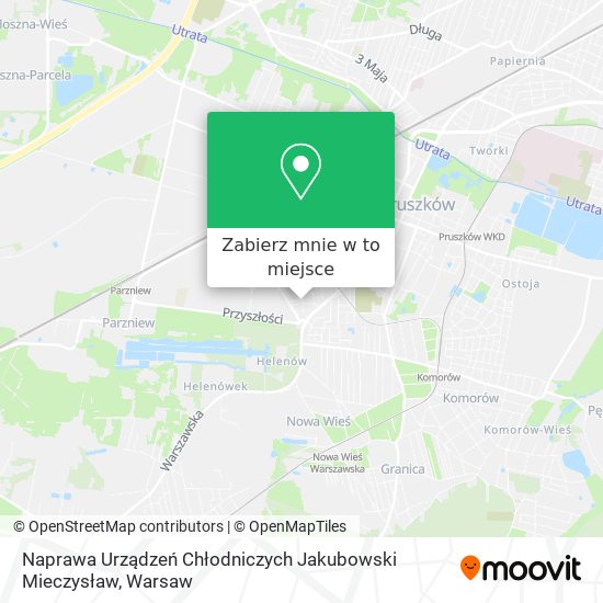 Mapa Naprawa Urządzeń Chłodniczych Jakubowski Mieczysław