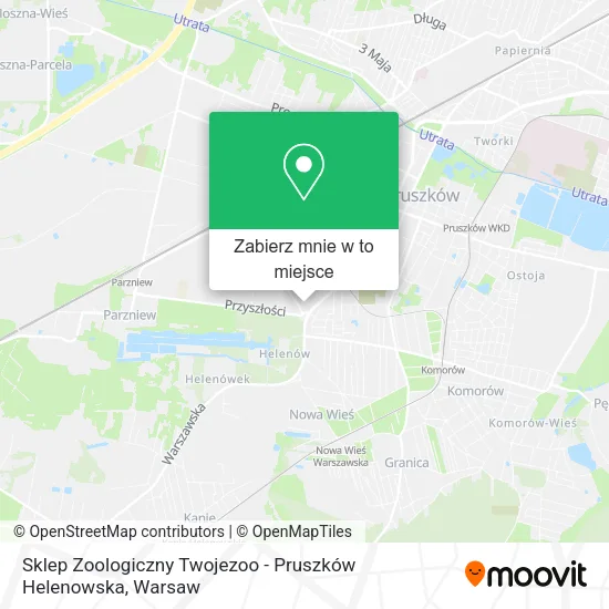 Mapa Sklep Zoologiczny Twojezoo - Pruszków Helenowska