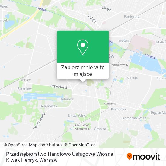 Mapa Przedsiębiorstwo Handlowo Usługowe Wiosna Kiwak Henryk