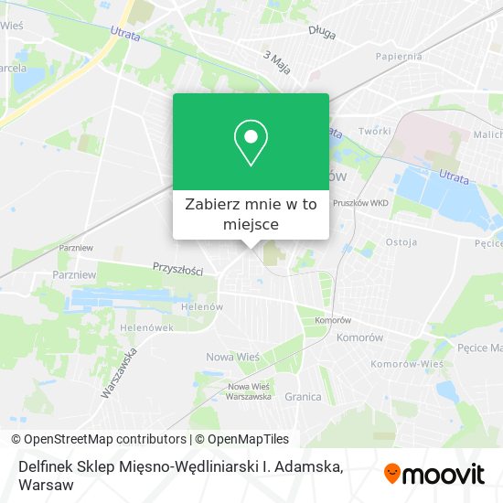 Mapa Delfinek Sklep Mięsno-Wędliniarski I. Adamska