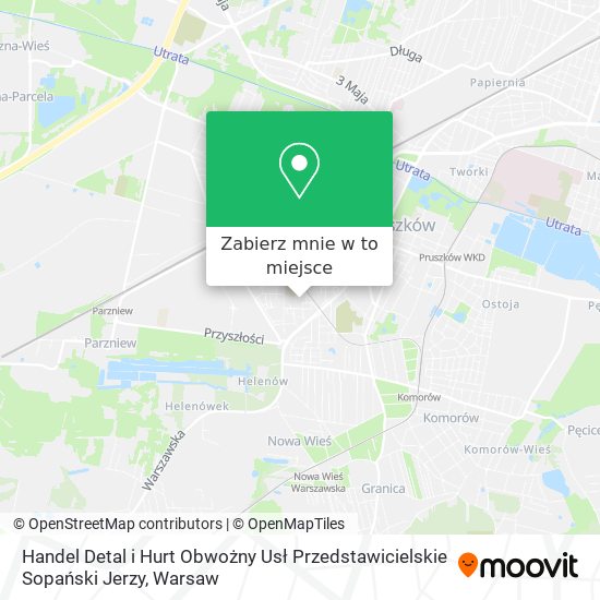 Mapa Handel Detal i Hurt Obwożny Usł Przedstawicielskie Sopański Jerzy