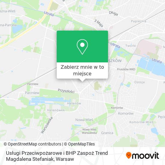 Mapa Usługi Przeciwpożarowe i BHP Zaspoż Trend Magdalena Stefaniak