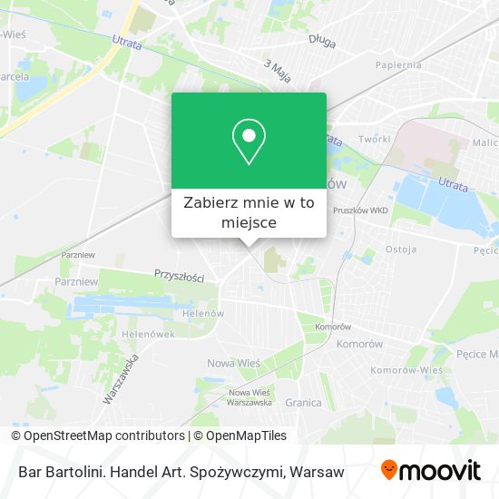 Mapa Bar Bartolini. Handel Art. Spożywczymi